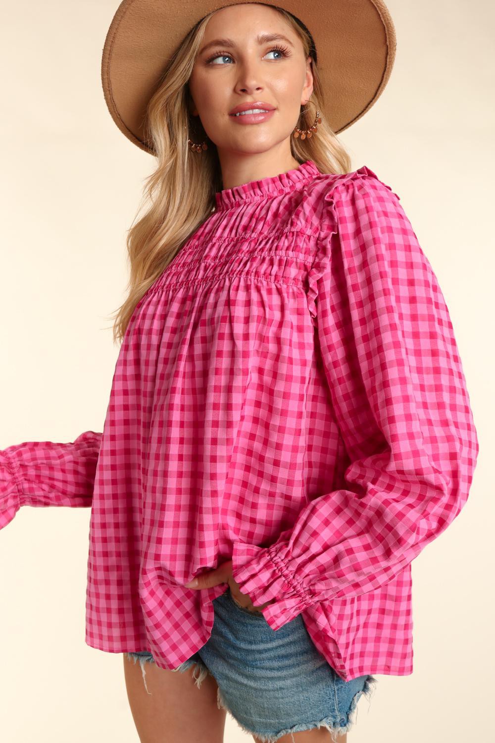 Pink and Fushia Gingham Top