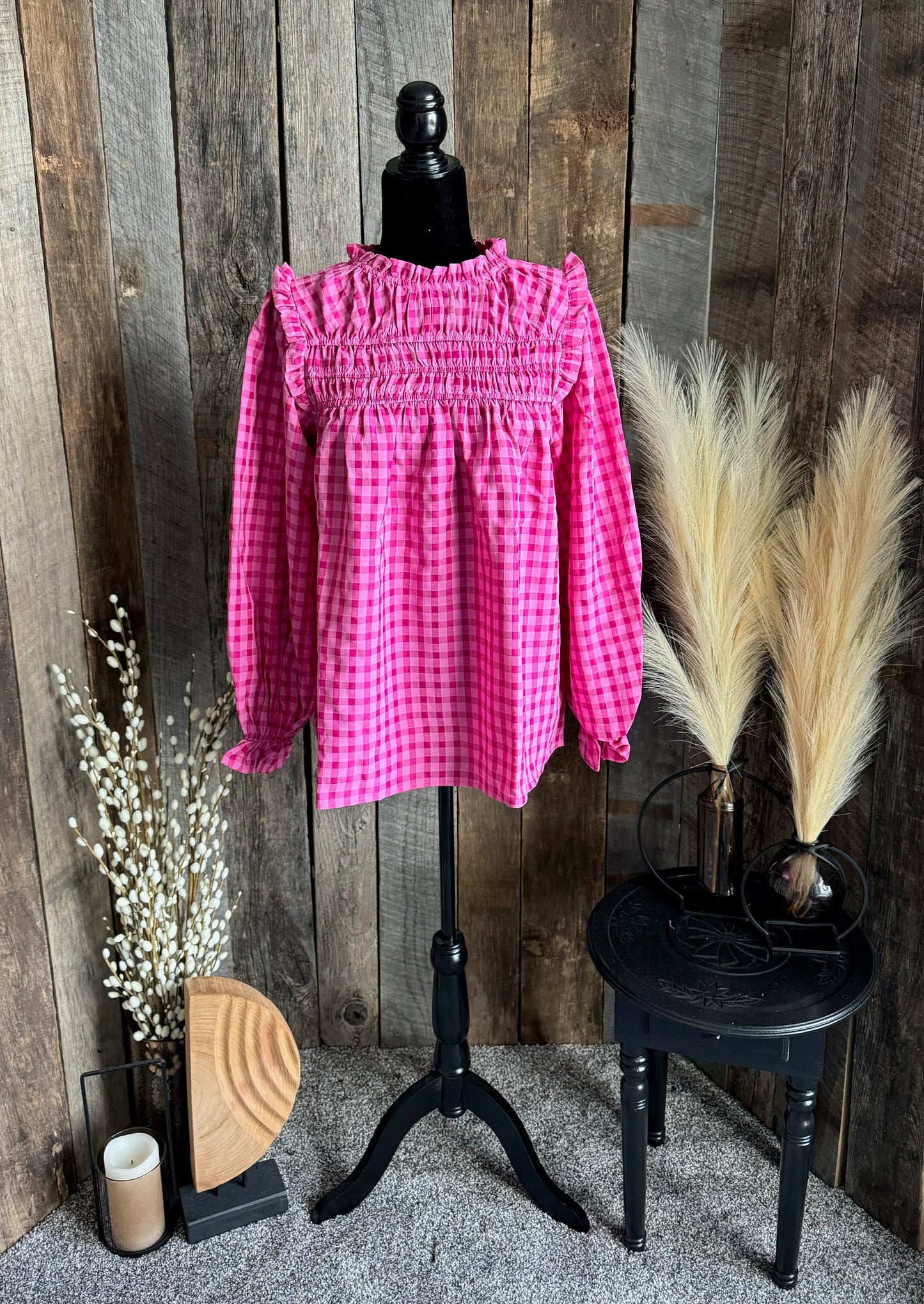 Pink and Fushia Gingham Top