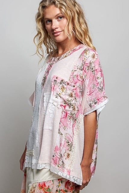 Pink Patchwork Top