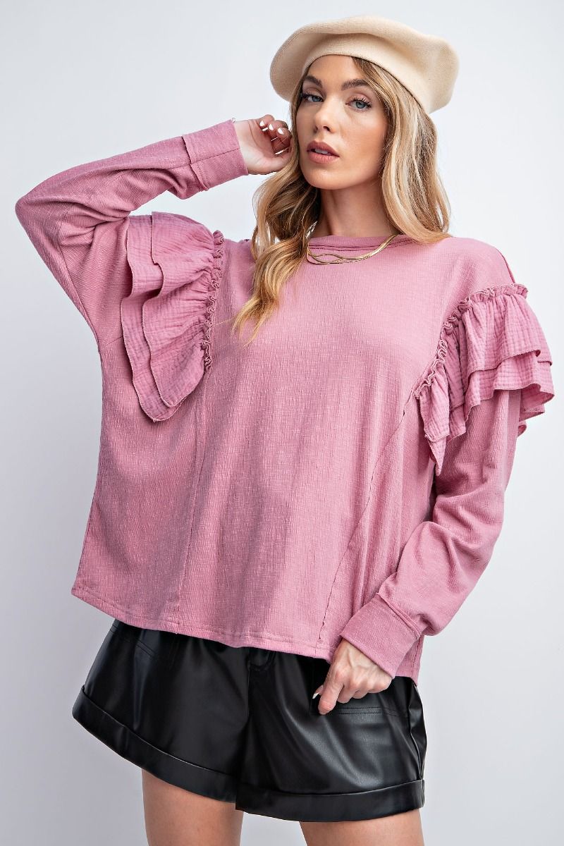 Ruffled Shoulder Tunic