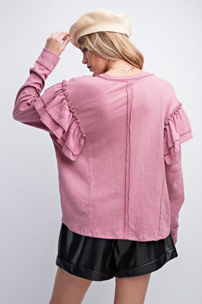 Ruffled Shoulder Tunic