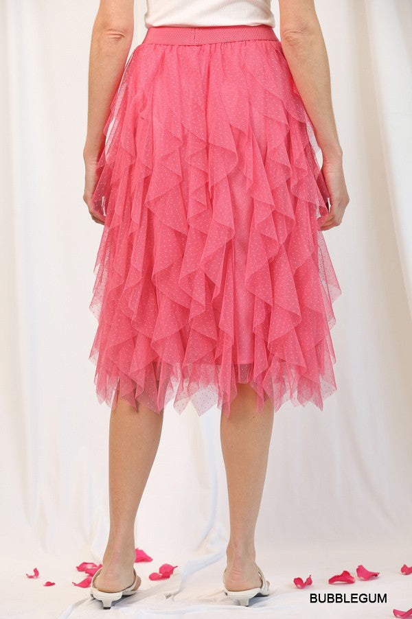 Flirty Swiss Dot Midi Skirt