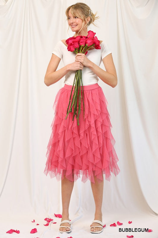 Flirty Swiss Dot Midi Skirt