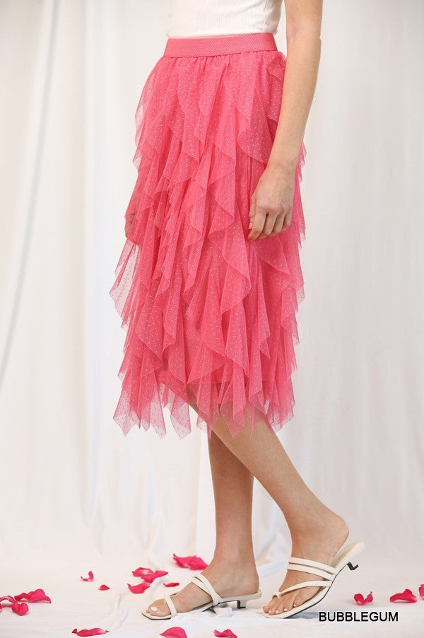 Flirty Swiss Dot Midi Skirt
