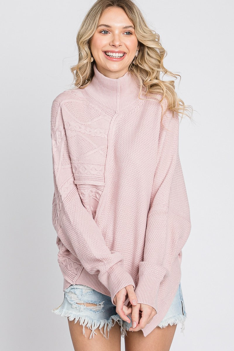 Pink V-cut Sweater