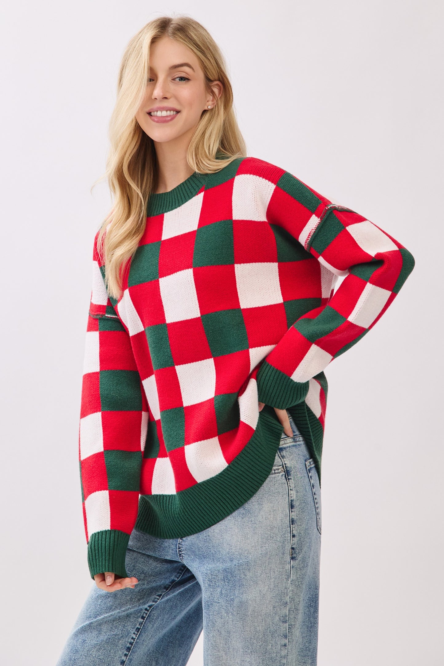 Large Plaid Sweater