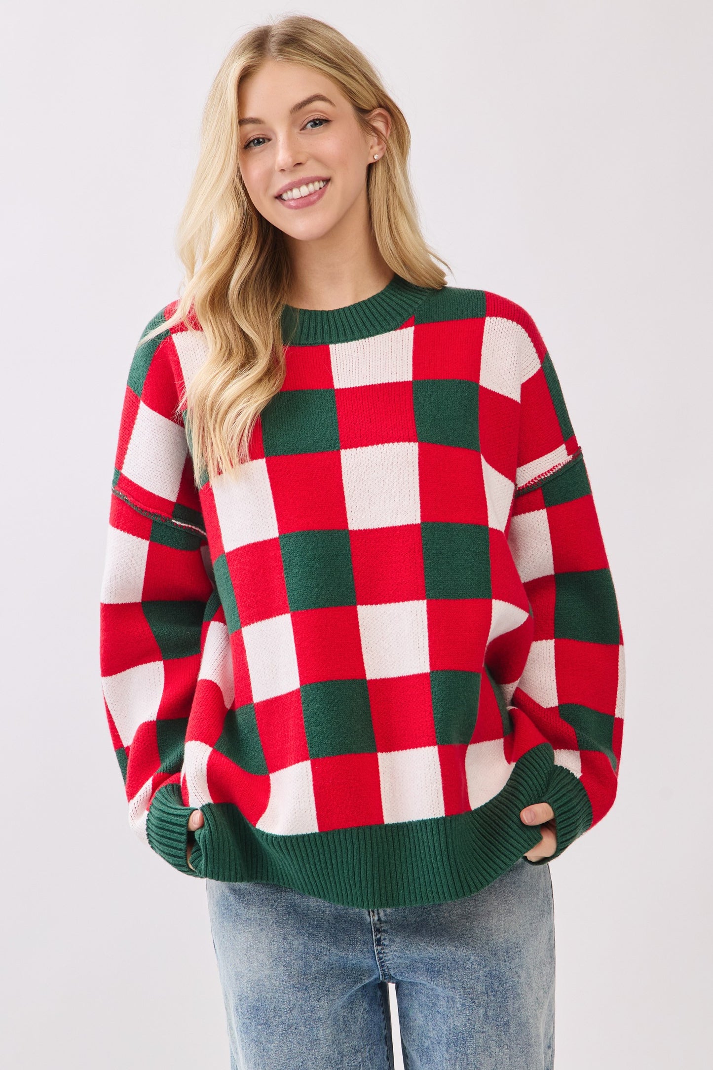 Large Plaid Sweater