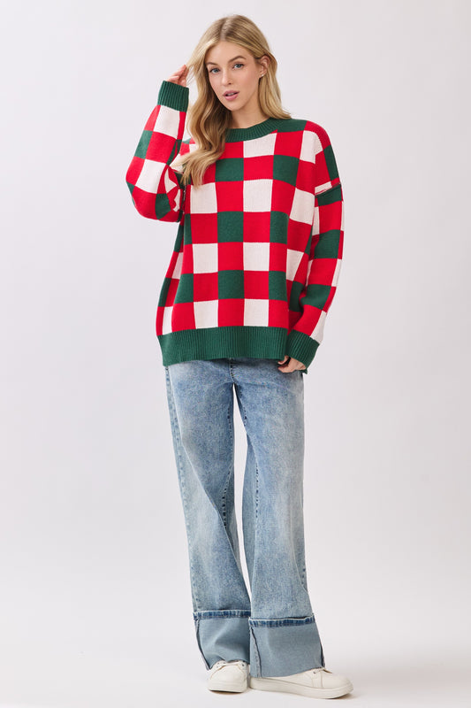 Large Plaid Sweater