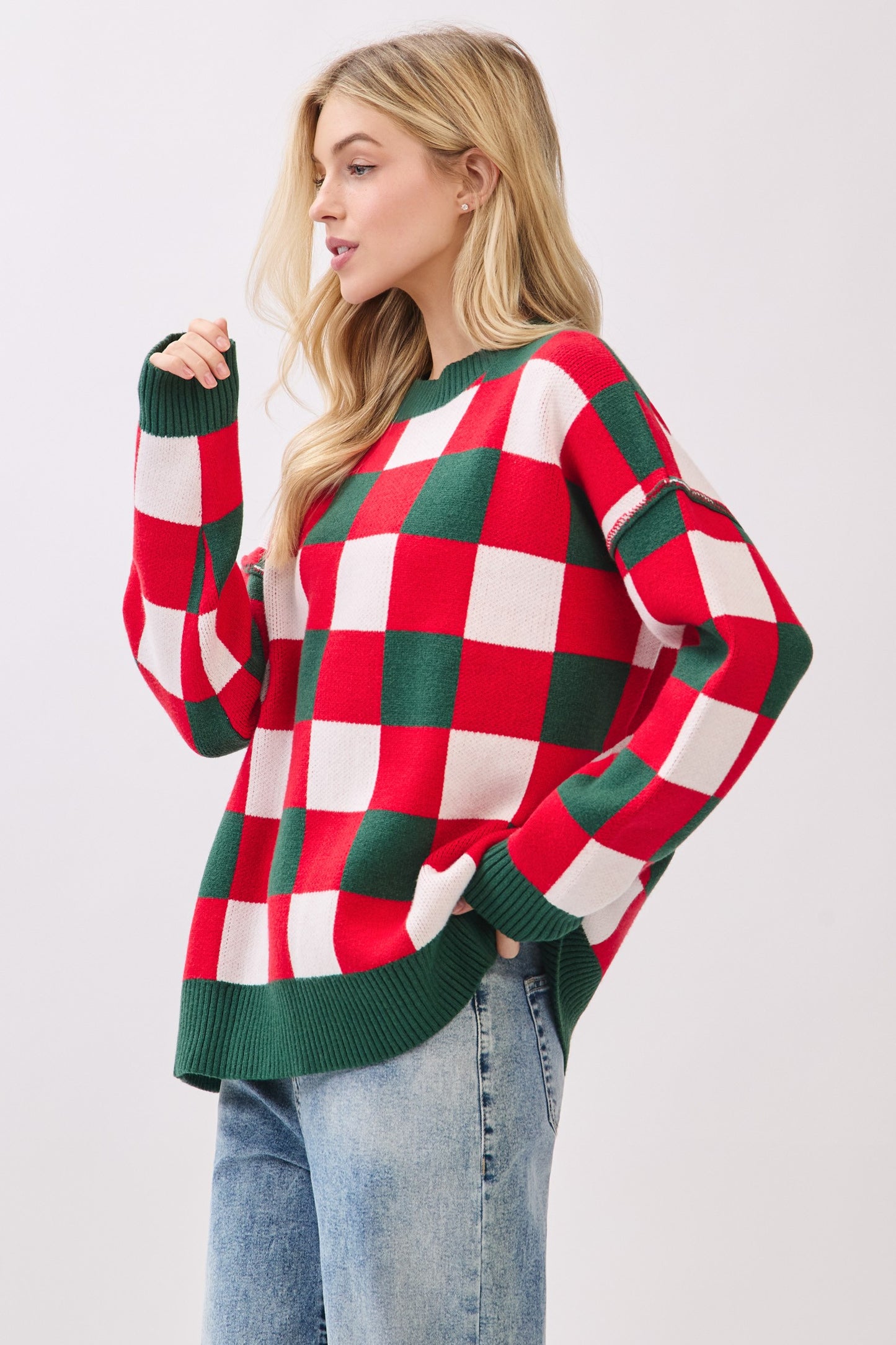 Large Plaid Sweater