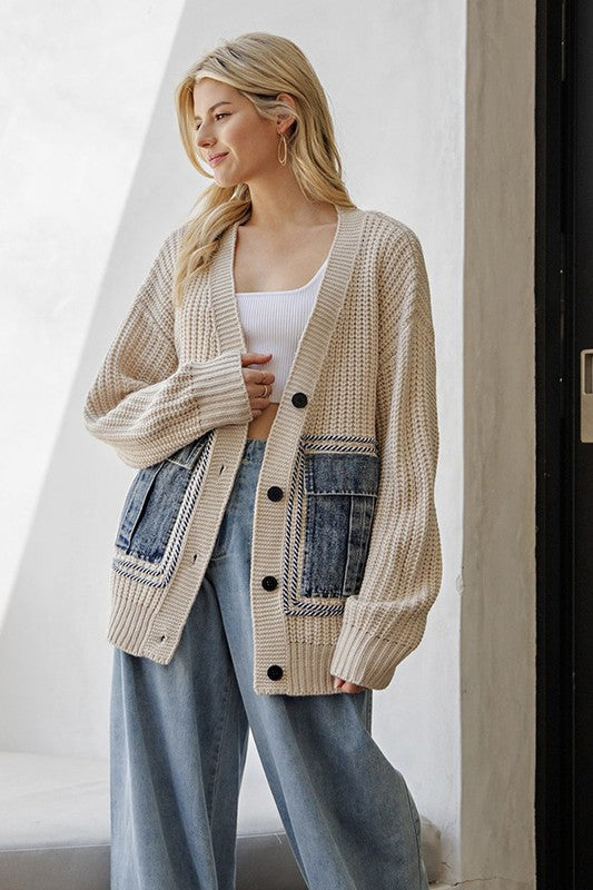 Denim Pocket Cardi