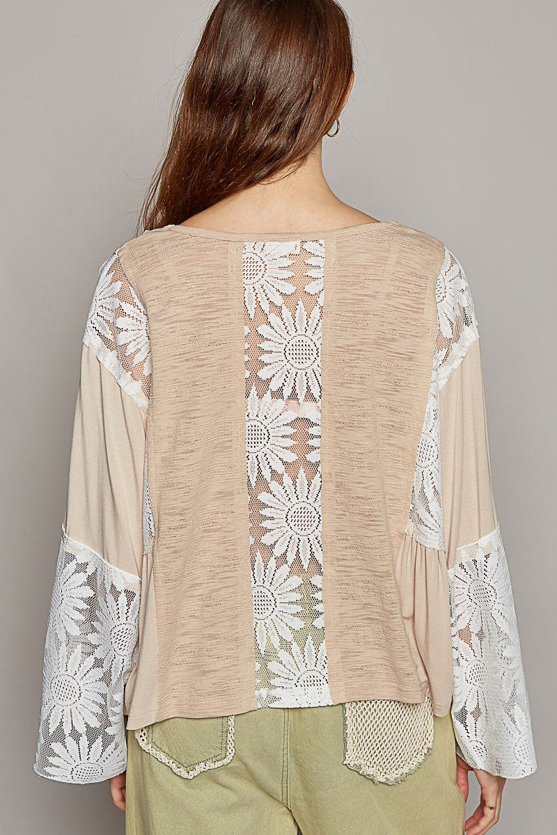 Neutral Daisy Top