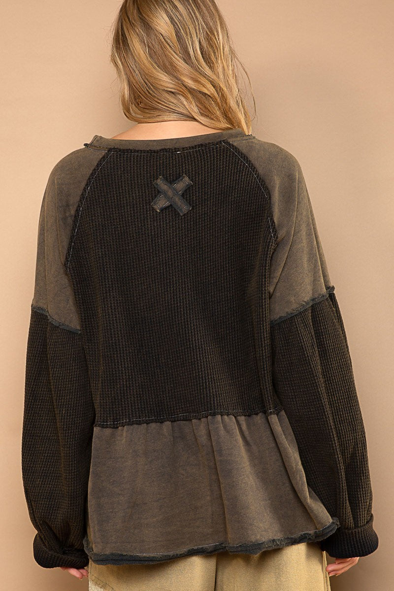 Cross Peplum Sweatshirt