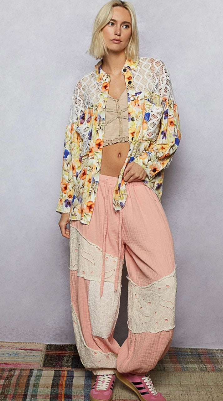 Spring Floral Lace Top