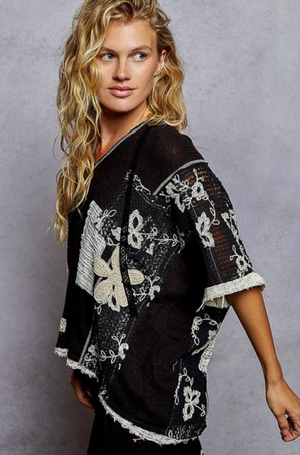 Lace Accent Hoodie