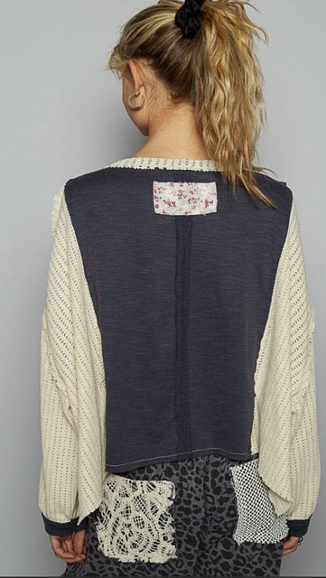 Floral Mixed Media Top