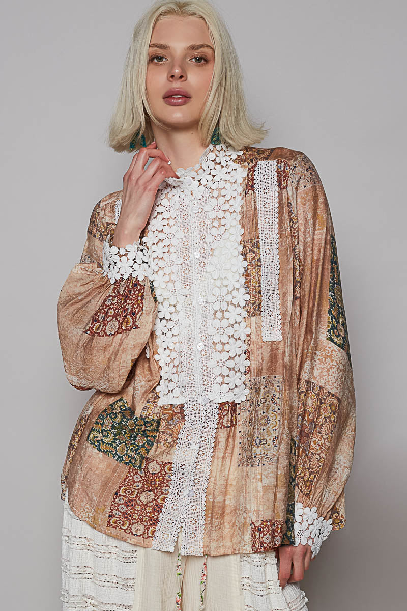 Fall Floral Lace Top