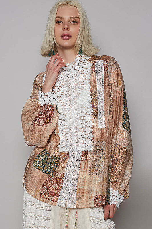 Fall Floral Lace Top