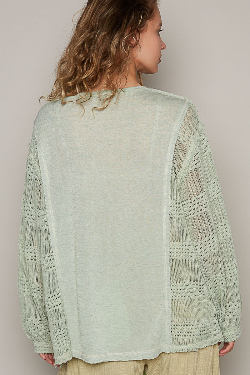 Lace Sleeve Henley