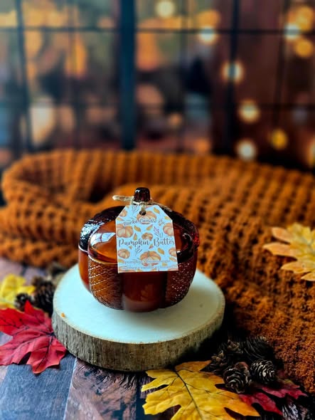 Glass Pumpkin Candle w/Lid