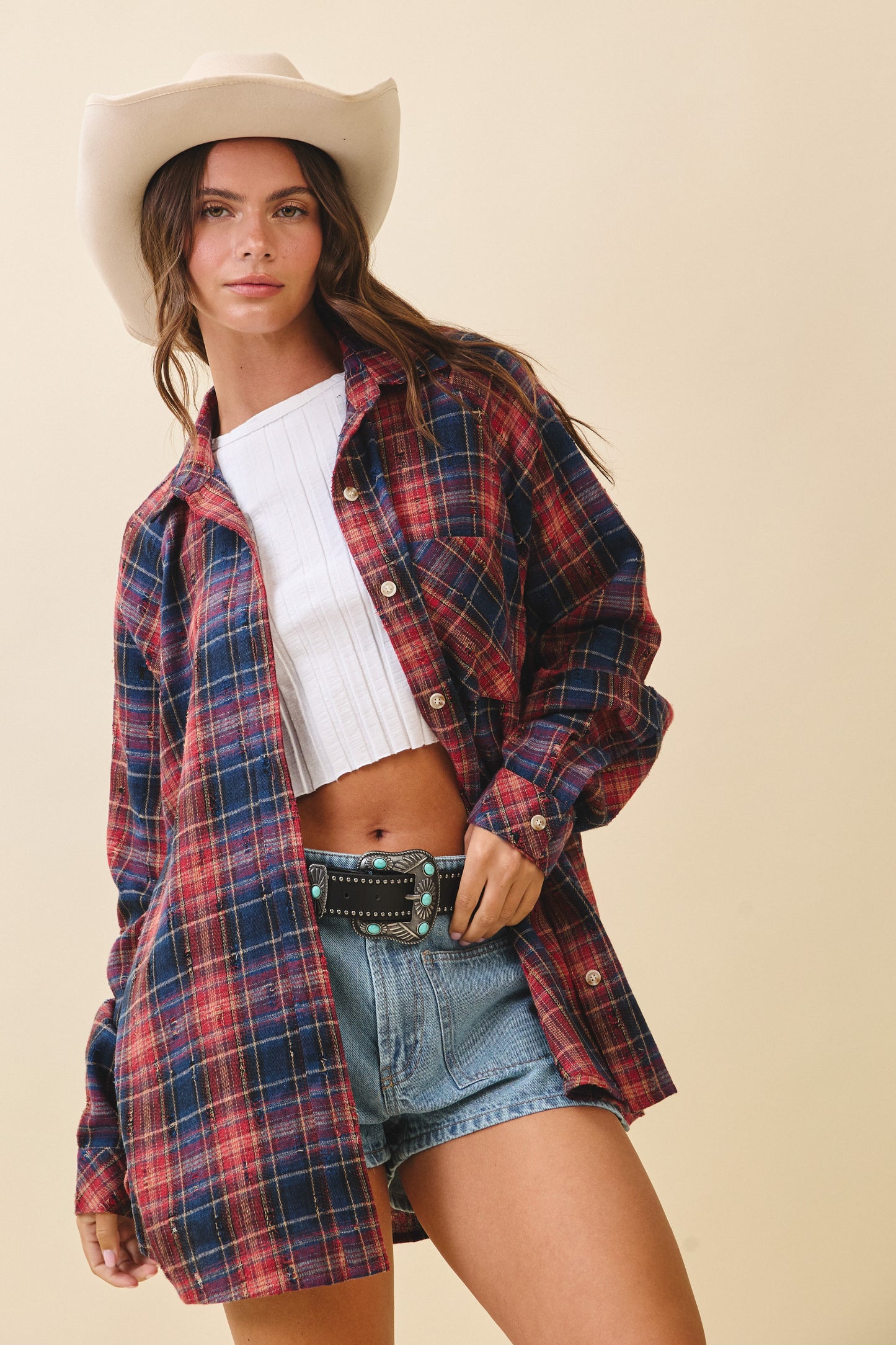 Red/Navy Flannel Shirt