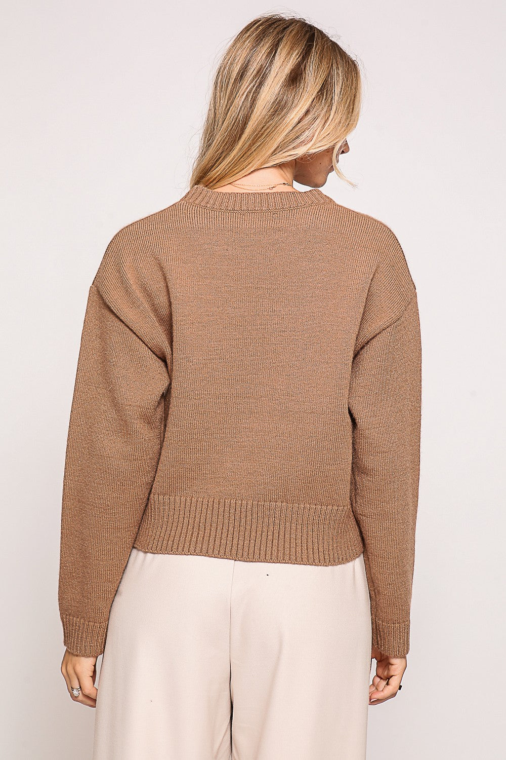 Ribbon Lace Up Sweater