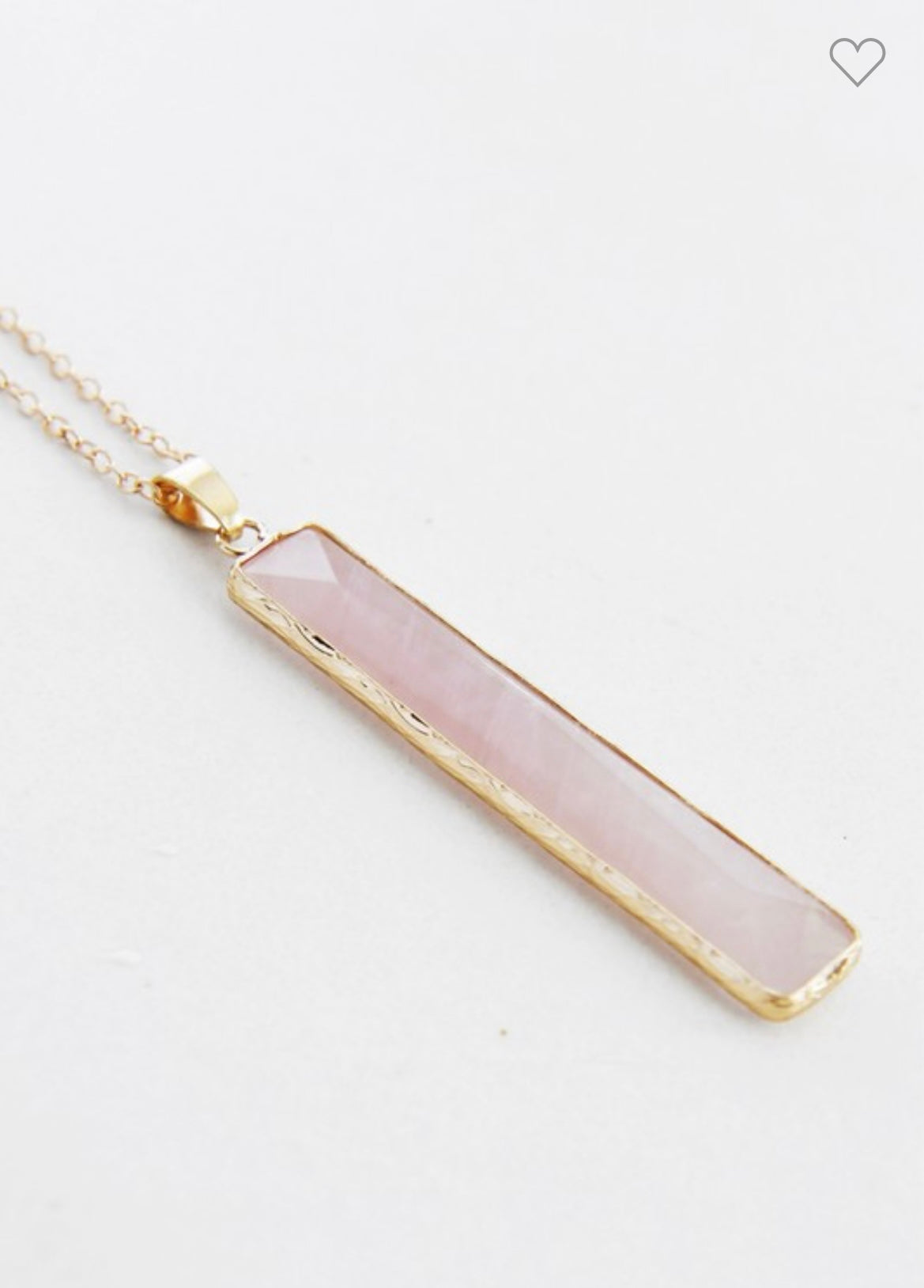 Vertical Stone Bar Pendant Necklace