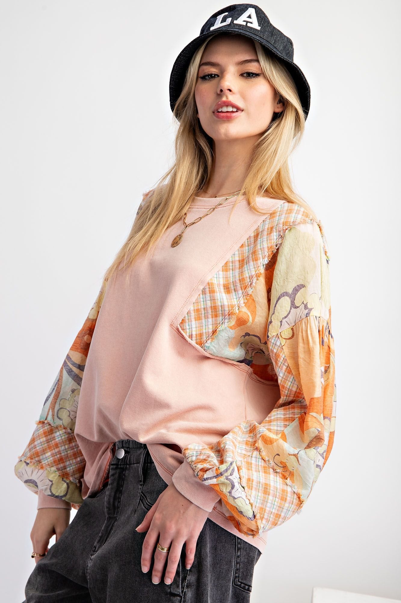 Pretty Plaid Spring Top Plus