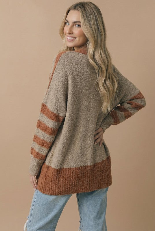 Oversized Striped Cardigan