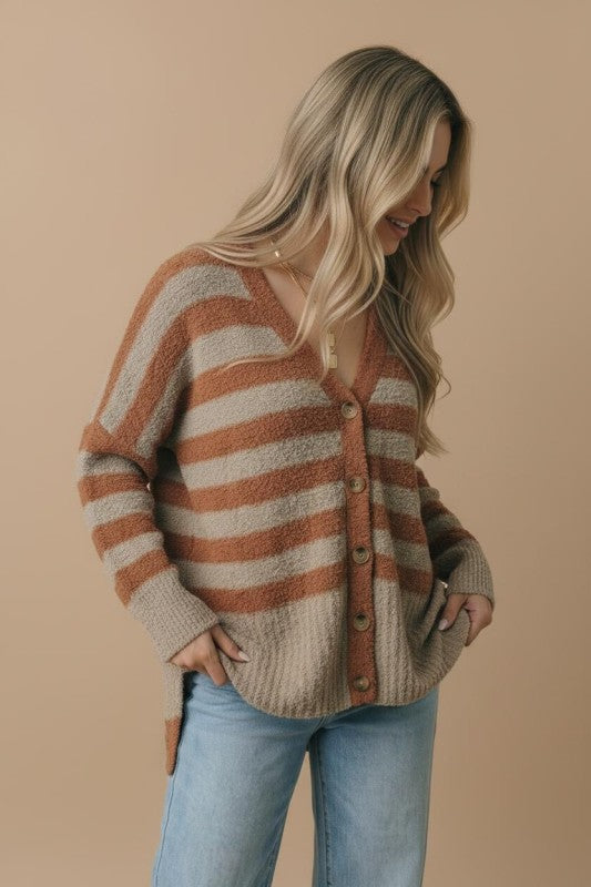 Oversized Striped Cardigan