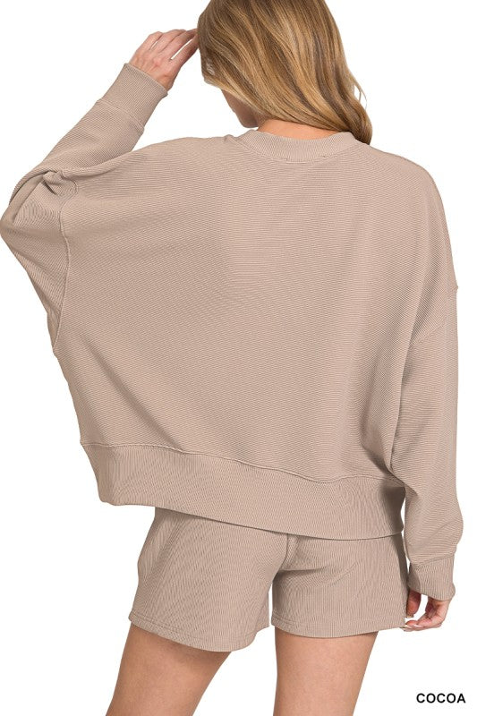 Ribbed Sweatshirt set w/shorts