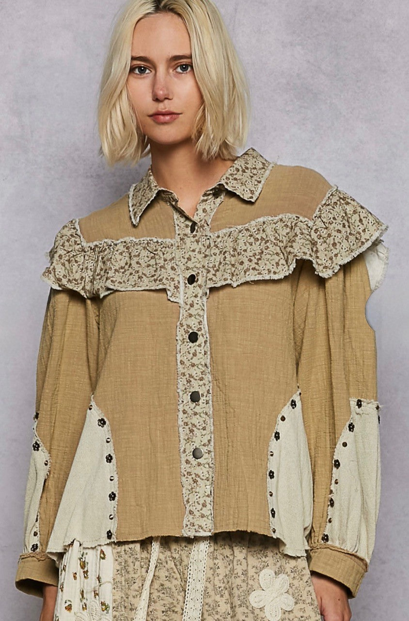 Ruffled Button Down