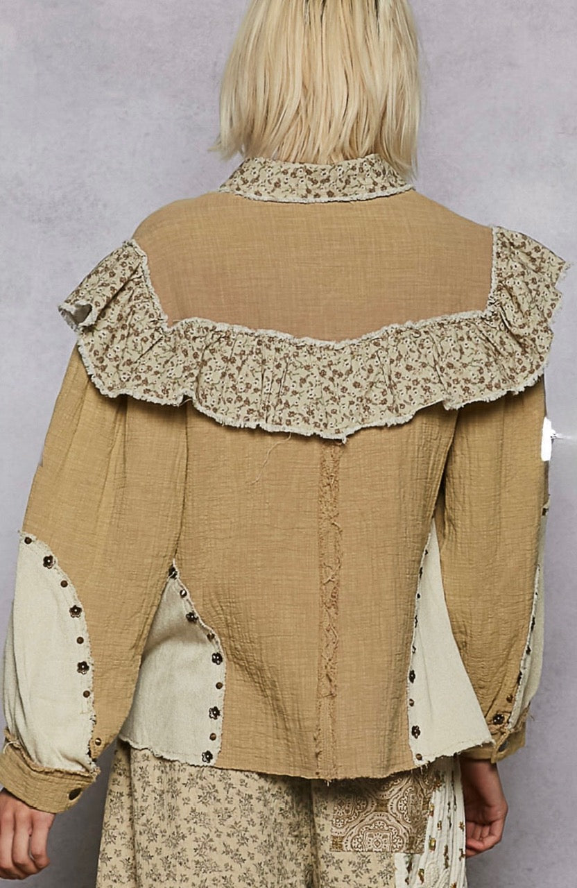 Ruffled Button Down