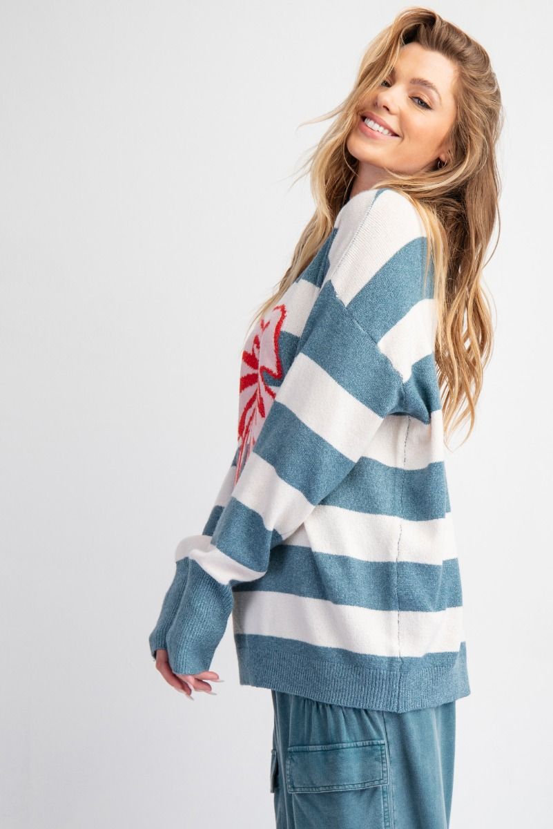 Teal Bow Sweater