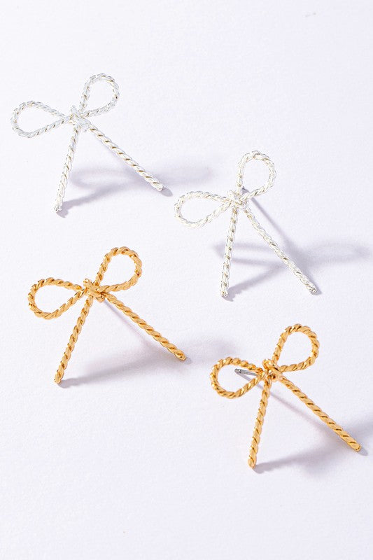 Textured Bow Earring