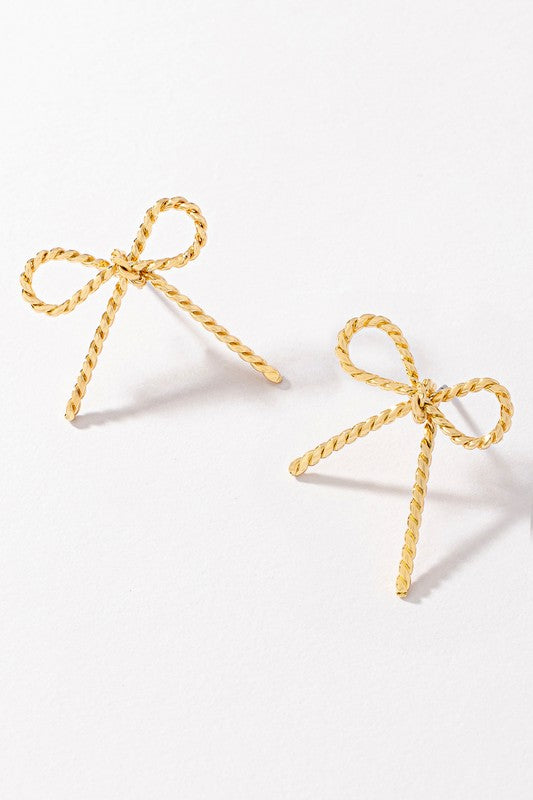 Textured Bow Earring