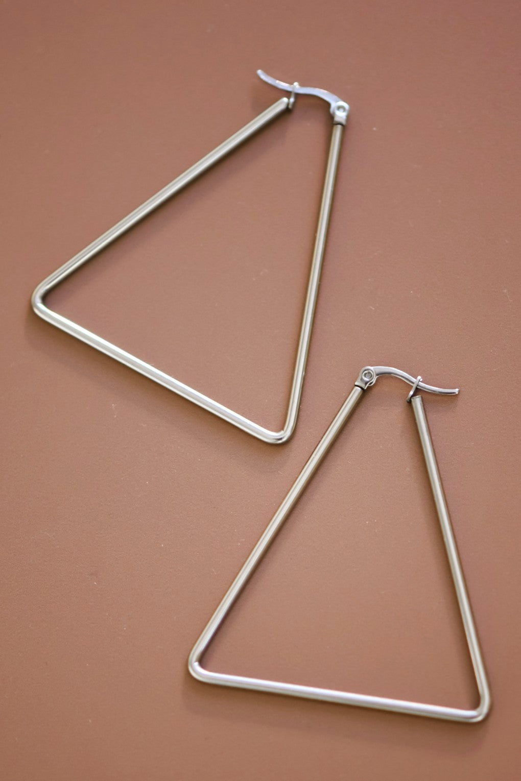 Triangle Hoop Silver