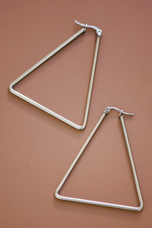 Triangle Hoop Silver