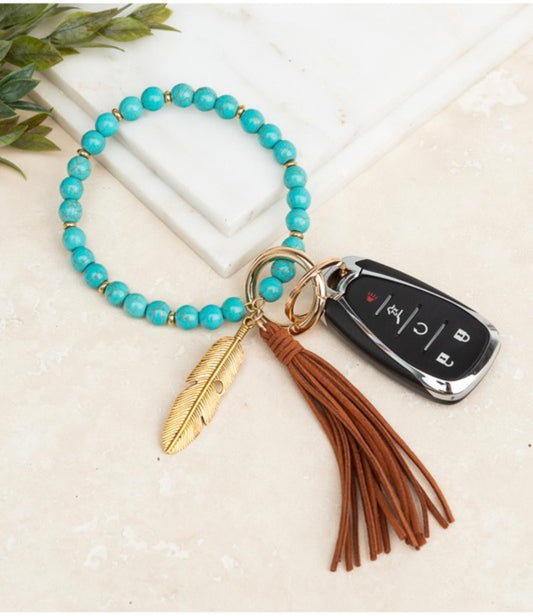 Boho Stone Keyring bracelet