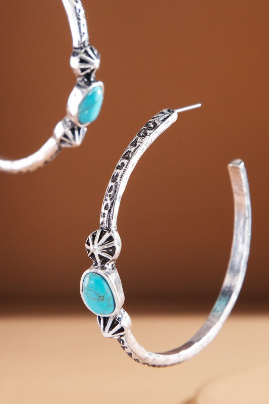 Western Turquoise Hoop