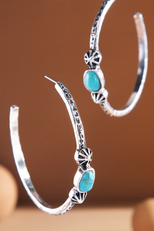 Western Turquoise Hoop