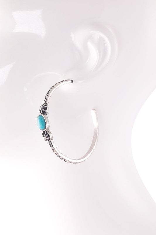 Western Turquoise Hoop
