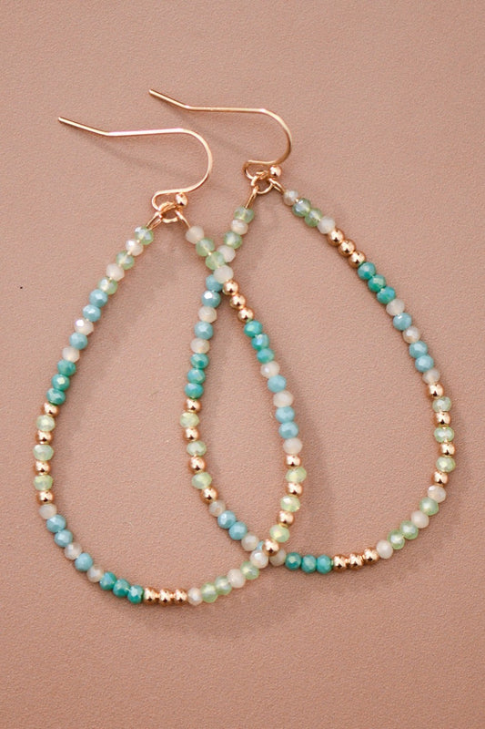Turquoise Seed Bead Earrings