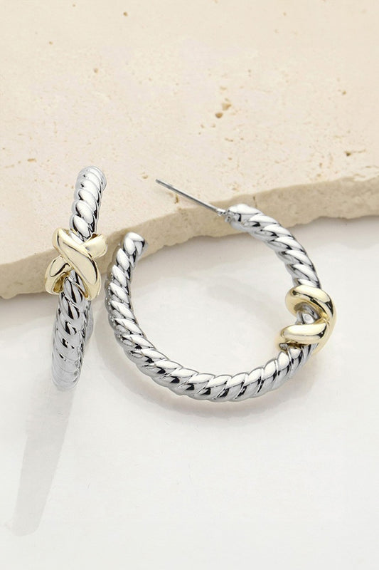 Two-Tone Criss Cross Hoop