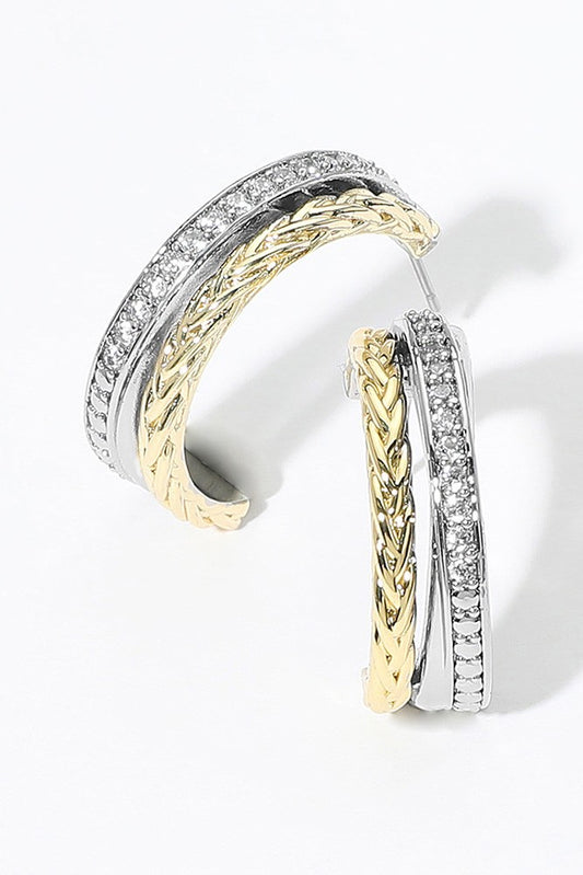 Two-tone CZ Hoop