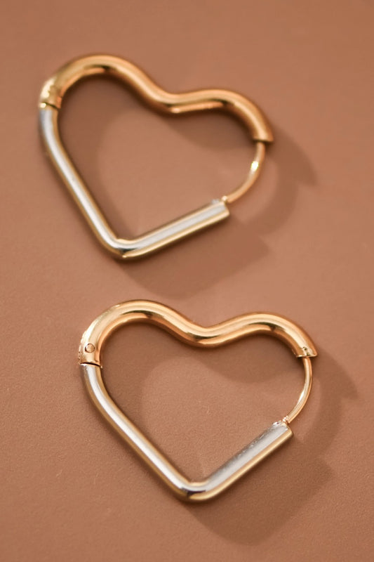 Two Tone Heart Hoop