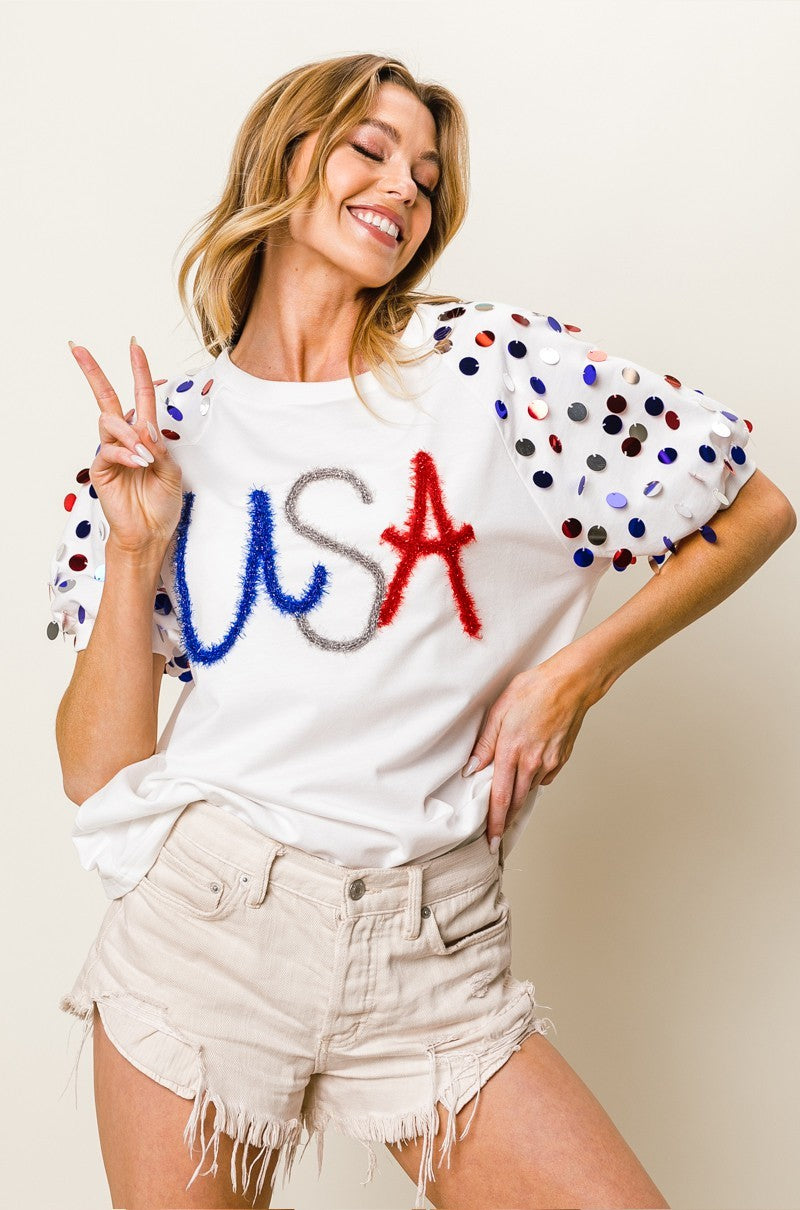 USA Sequin Top