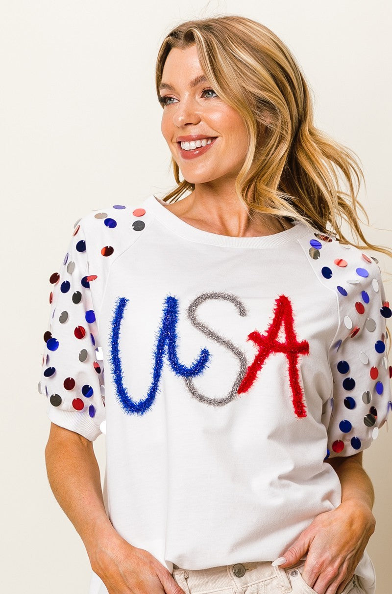 USA Sequin Top