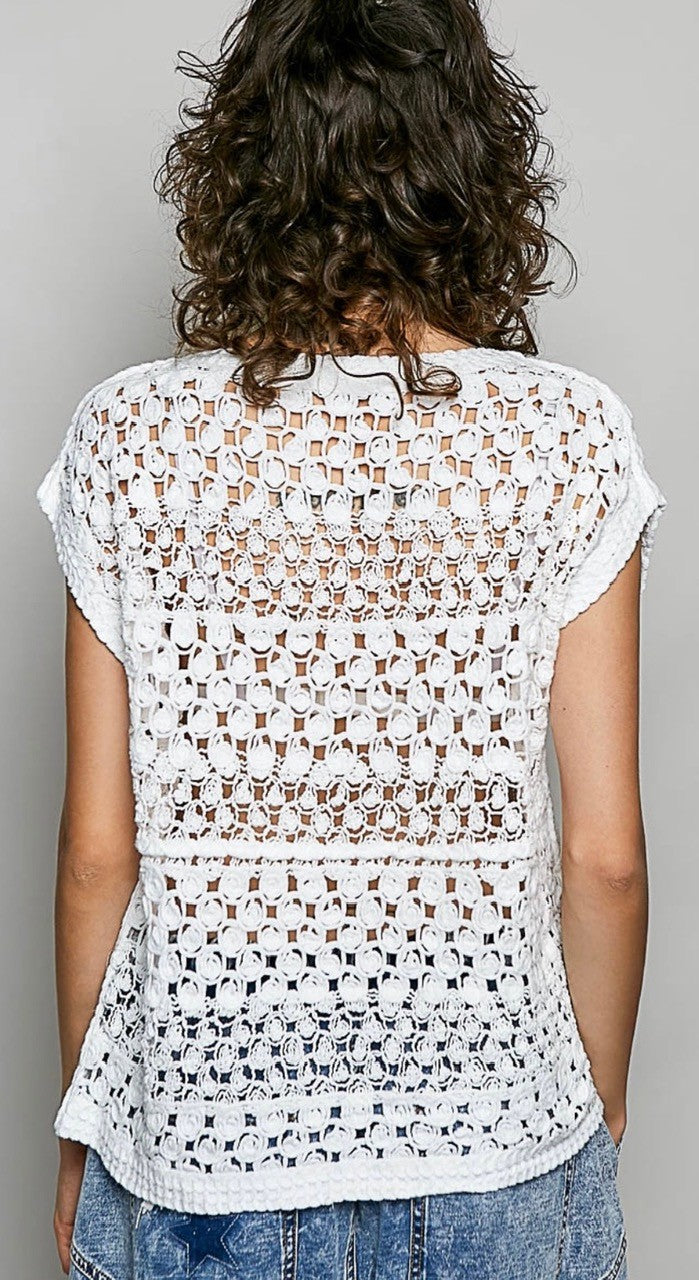 White Crocheted Top