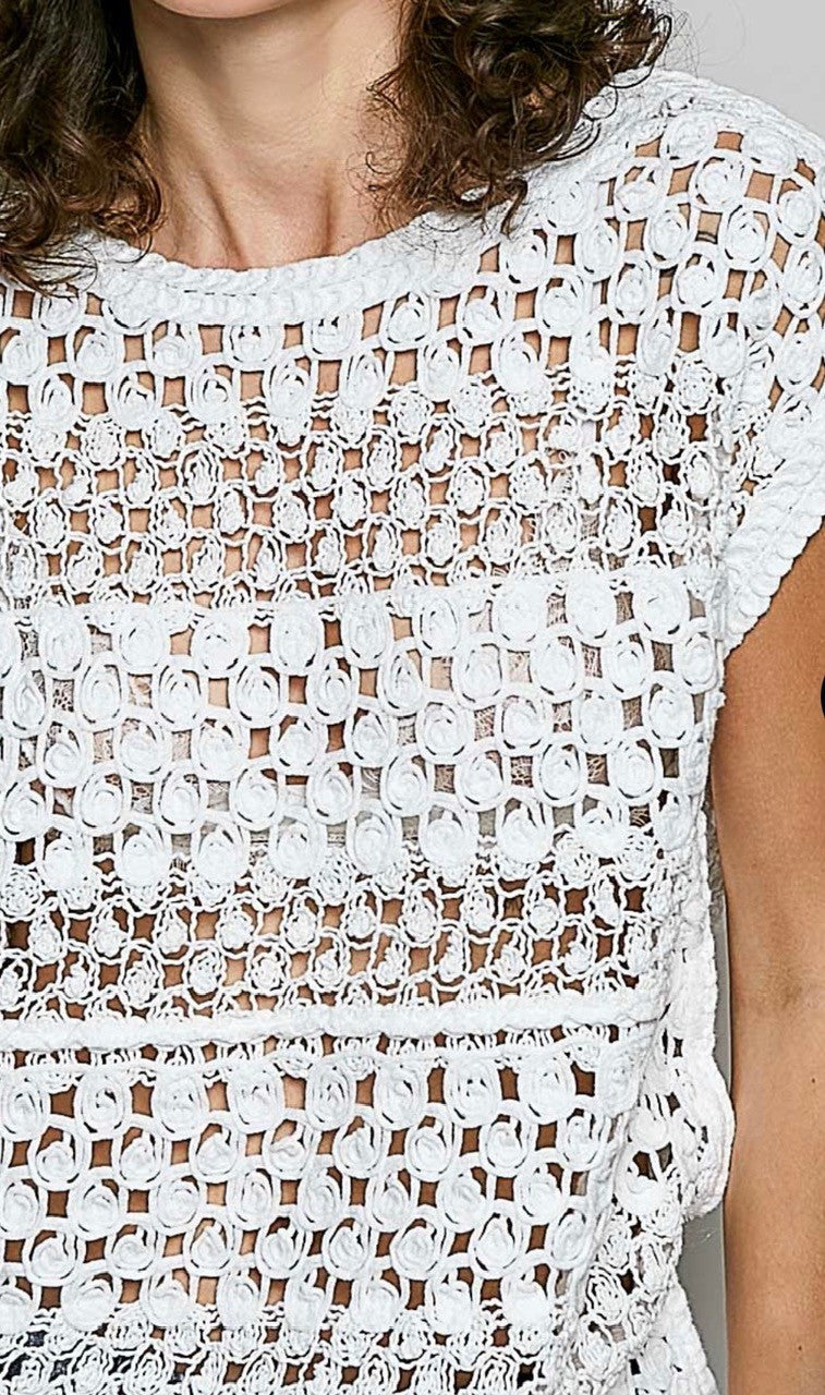 White Crocheted Top