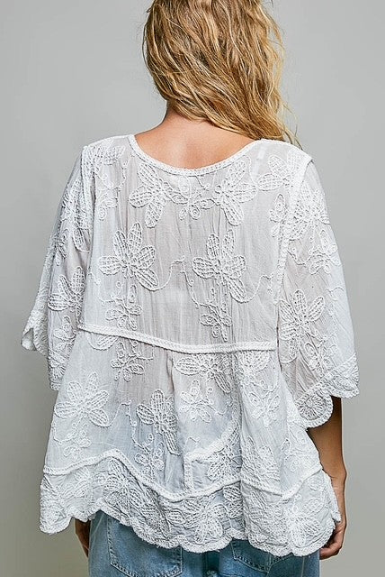 White applique babydoll